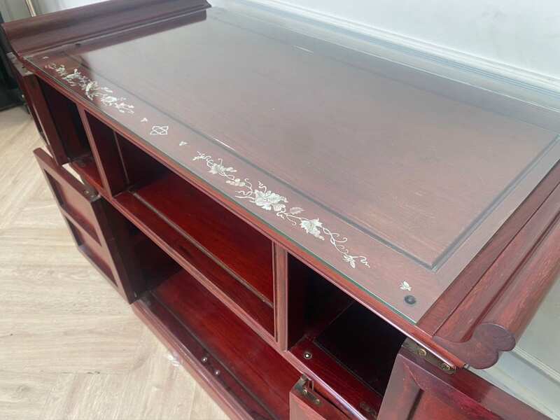 Porch table display cabinet wooden cabinet corner cabinet TV cabinet porch decoration flower pattern_ZZ1JSVLBM9