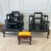 Altar table, set of 7, teak wood