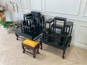 Altar table, set of 7, teak wood