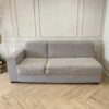 2-seat corner sofa, fabric cushion, grey