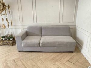 2-seat corner sofa, fabric cushion, grey
