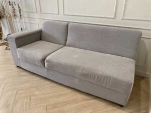 2-seat corner sofa, fabric cushion, grey