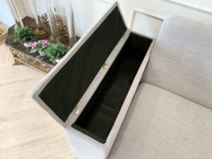 2-seat corner sofa, fabric cushion, grey