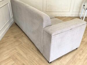 2-seat corner sofa, fabric cushion, grey