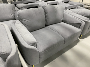 2-seat sofa, fabric cushion, grey