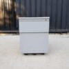 Mobile cabinet with 2 drawers, wooden frame, grey color