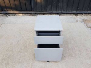 Mobile cabinet with 2 drawers, wooden frame, grey color
