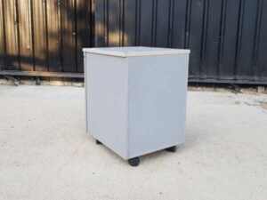 Mobile cabinet with 2 drawers, wooden frame, grey color