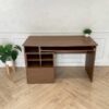 Work desk, computer desk, wooden frame, dark brown