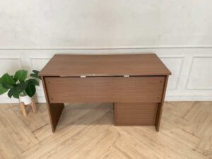 Work desk, computer desk, wooden frame, dark brown