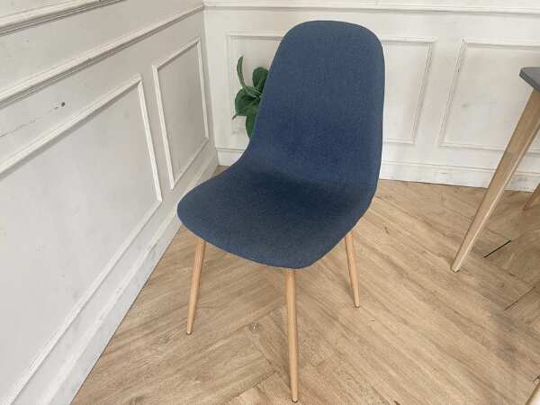 5-piece table and chair set, blue fabric cushion