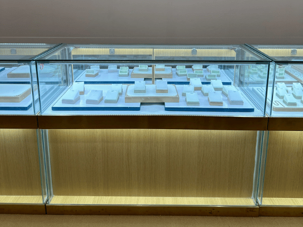 Glass display cabinet, wooden frame, simple and elegant style