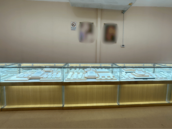 Glass display cabinet, wooden frame, simple and elegant style