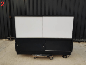 Glass display cabinet, phone display cabinet, 4 sliding doors, black