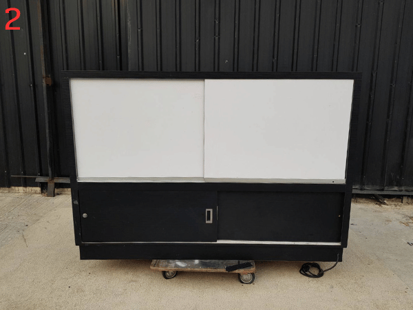 Glass display cabinet, phone display cabinet, 4 sliding doors, black