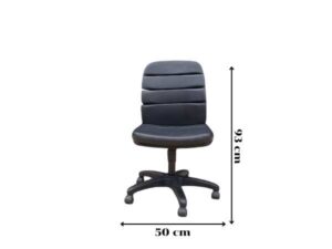 Office chair, leather seat, no armrests, black