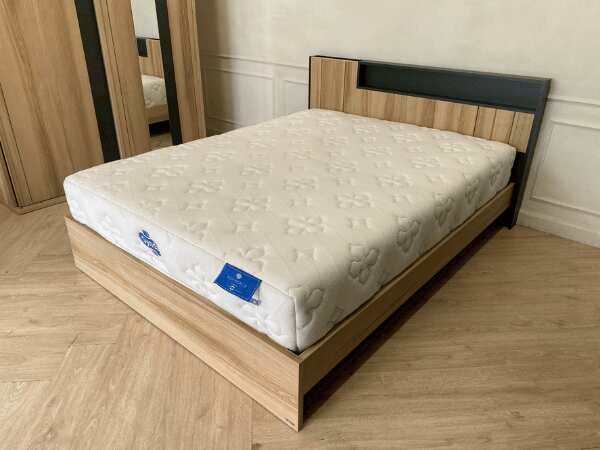 Bedroom set, wardrobe, 5-foot bed, Koncept brand, 5-foot spring mattress, Synda brand