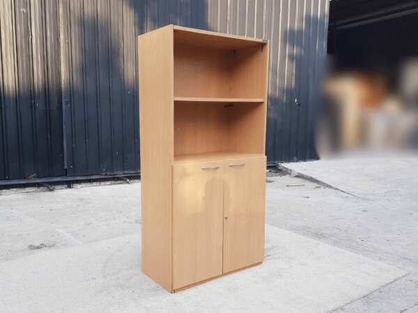 Tall filing cabinet, 2 doors, wooden frame, Logica brand