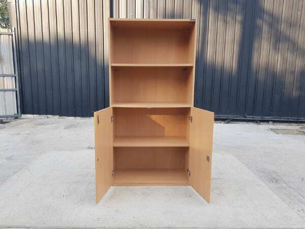 Tall filing cabinet, 2 doors, wooden frame, Logica brand