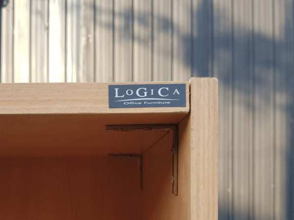 Tall filing cabinet, 2 doors, wooden frame, Logica brand