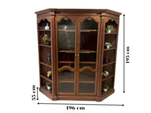 2-door wooden display cabinet, vintage style