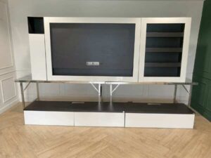 Home theater set, TV shelf, built-in, white, SB FURNITURE brand