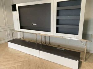 Home theater set, TV shelf, built-in, white, SB FURNITURE brand