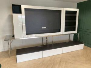 Home theater set, TV shelf, built-in, white, SB FURNITURE brand