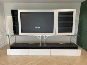 Home theater set, TV shelf, built-in, white, SB FURNITURE brand