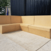 3-piece L-shaped corner bench with high backrest