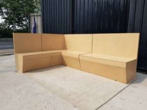 3-piece L-shaped corner bench with high backrest