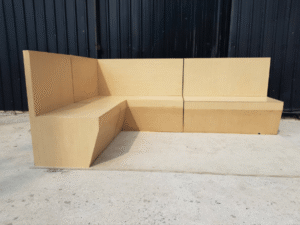 3-piece L-shaped corner bench with high backrest