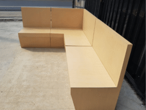 3-piece L-shaped corner bench with high backrest