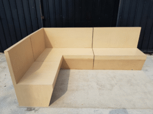 3-piece L-shaped corner bench with high backrest