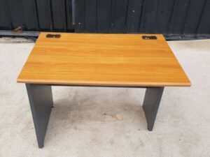 Work desk, steel legs, wooden top, Rockworth brand 80-120