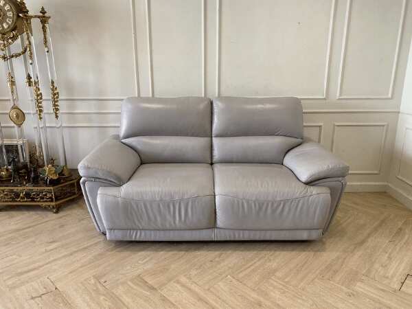2-seat sofa, genuine leather, grey