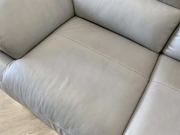 2-seat sofa, genuine leather, grey