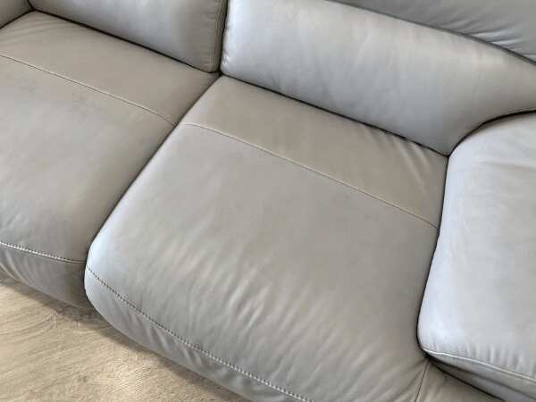 2-seat sofa, genuine leather, grey