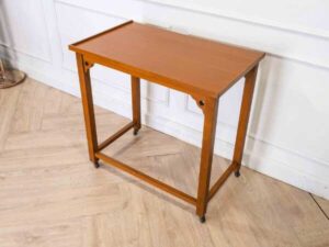 Wooden table, multipurpose table with wheels