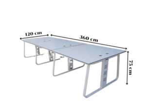Work desk, conference table, 2-8 seats, steel legs, white, 120-480 cm