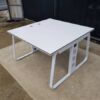 Work desk, conference table, 2-8 seats, steel legs, white, 120-480 cm