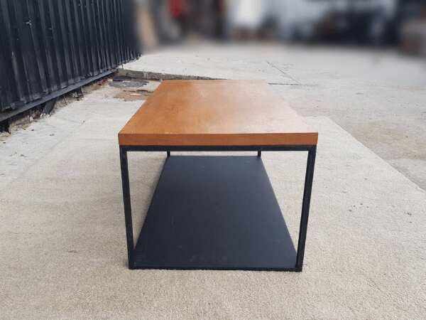 Center table, steel frame, wooden top