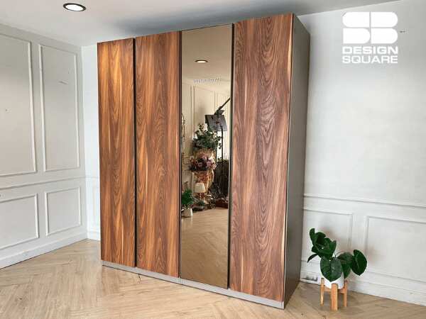 4-door wardrobe, glass top, brown, SB FURNITURE brand