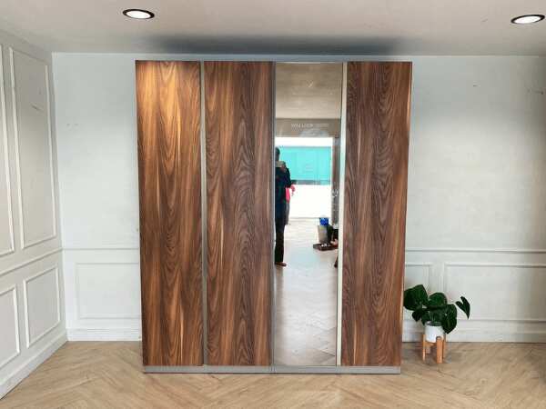 4-door wardrobe, glass top, brown, SB FURNITURE brand