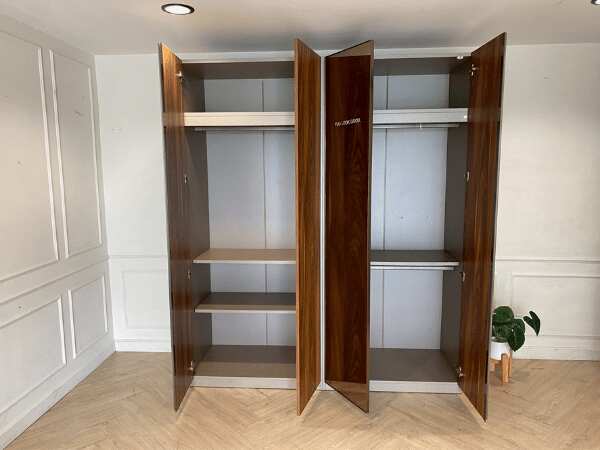 4-door wardrobe, glass top, brown, SB FURNITURE brand