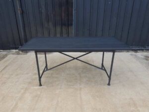 Black wooden dining table, 170 cm