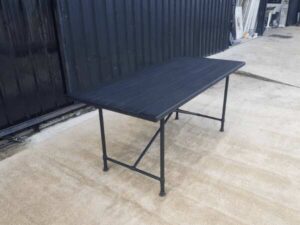 Black wooden dining table, 170 cm