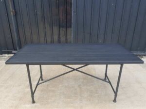 Black wooden dining table, 170 cm