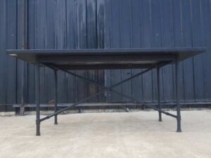 Black wooden dining table, 170 cm