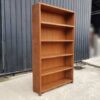 High wooden shelf, teak frame, 5 levels